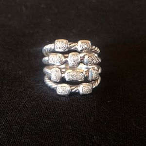 David Yurman Wide Confetti Diamond Ring, size 7